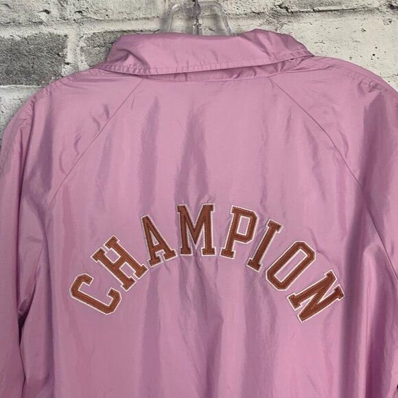 Champion Coach Jacket Embroidered Snap Front Windbreaker Bomber - Picture 6 of 11